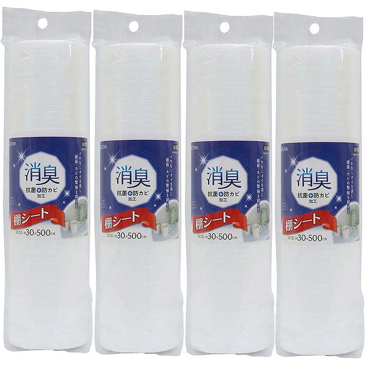 【送料無料】 東和産業 食器棚シート HC消臭棚シート 4個入 ホワイト 約30×500cm 573108