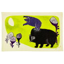 【送料無料】 楠橋紋織 ティータオル morita MiW クマ(檸檬みたいな月) イエロー 約45cm×70cm 1-67964-21-Y ( 今治 ふきん コットン 森田ミウ アニマル 動物 柄 水切り )
