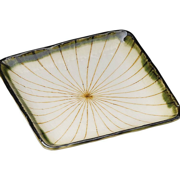 【送料無料】 セール ヤマサ坂井陶器 宗峰窯 皿 織部 千筋 正角 16×16×2cm 316-18-083