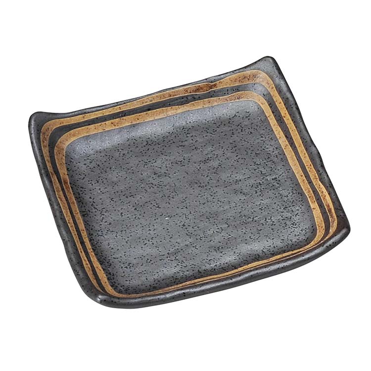 【送料無料】 セール ヤマサ坂井陶器 宗峰窯 皿 黒ライン 4.0 角皿 12×12×2.3cm 322-07-233