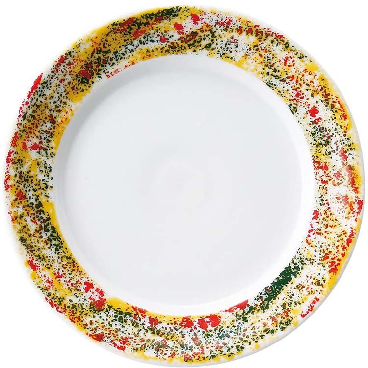 【送料無料】 セール ヤマサ坂井陶器 宗峰窯 皿 釉上 色彩 7.5 φ22.2×2.7cm 727-14-653