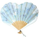 【送料無料】 セール 四国団扇 扇子 ハートファン ハート型 女性用 サックス