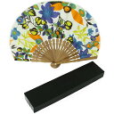 【送料無料】 セール 新京清堂 扇子 フラワープリント 紙箱 レディース 女性用 花柄 パープル 約22cm