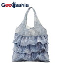 【送料無料】 パシフィックGLD エコバック フリル付き フレンチローズ 39×36.5cm 73782 ( 便利 コンパクト おしゃれ 花柄 エコ レジ 買い物 かいもの バッグ レジ袋 買い物袋 フリル )