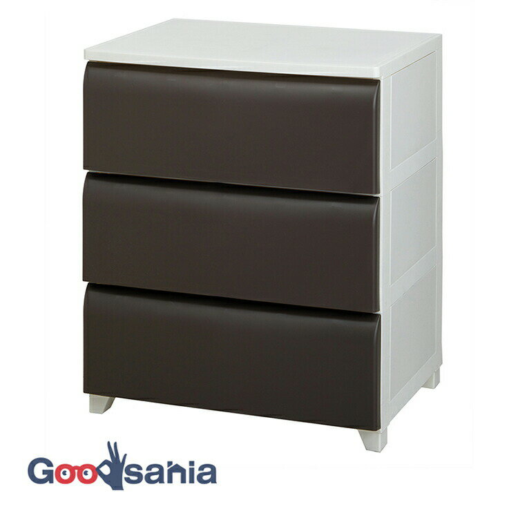 【送料無料】 平和工業 チェスト nodus ノーデュス 壁付チェスト wide ワイド 3段 日本製 ブラウン 約54×42×66.5cm ( タンス 収納ケース 組み立て 三段 衣類 収納 プラスチック )