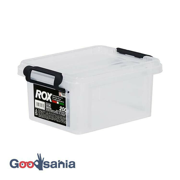 【送料無料】 天馬 収納ボックス ROX ロックス 日本製 クリア 約幅16×奥行21×高さ10cm 200S ( 収納 ケース ボックス 小さめ フタ付き 押入れ 1段 透明 中身が見える 長方形 積み重ね )