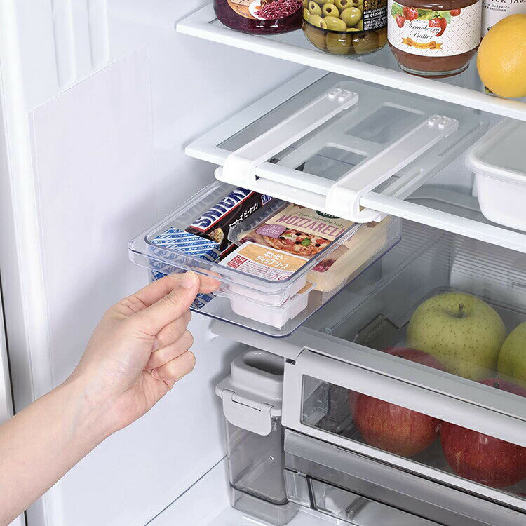 【送料無料】 パール金属 スキット 冷蔵室棚下引き出しケース Sサイズ 日本製 ホワイト HB6495 ( 冷蔵庫 引き出し 引出し ひきだし ケース クリア 透明 整理 整頓 有効活用 スペース 収納 )