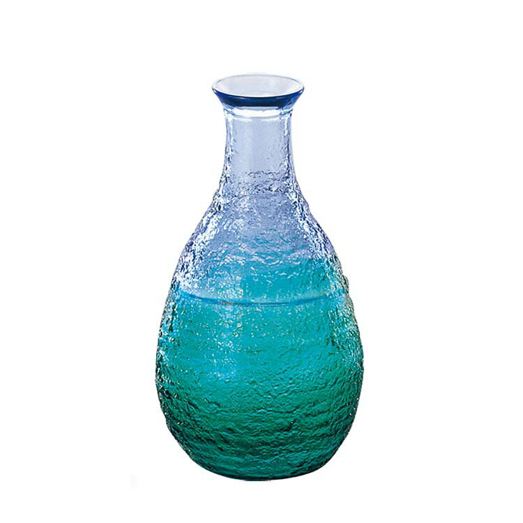 東洋佐々木ガラス 徳利 珊瑚の海 290ml 約φ3.6×H15cm 日本製 WA165CB/EG ブルー・グリーン ( 青色 青 ブルー おしゃれ ガラス 日本酒 酒 冷酒 業務用 とっくり 酒器 グリーン 涼しげ 冷酒 焼酎 梅酒 お酒 )