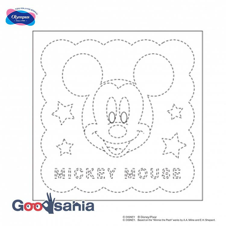 オリムパス 刺し子 花ふきん 布パック ディズニーキャラクター 約34×34cm 日本製 66 ミッキーマウス 白 ( OLYMPUS 刺し子布巾 刺し子用ふきん 刺し子用布 刺し子布 刺し子 ディズニー キャラクター ミッキー )