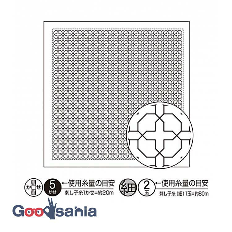 オリムパス 刺し子 花ふきん 布パック 一目刺し 約34×34cm 日本製 H-1065 満開の朝顔 白 ( OLYMPUS 刺し子布巾 刺し子用ふきん 刺し子用布 刺し子布 刺し子 白色 白地 図案付き 花ふきん 木綿 ふきん )