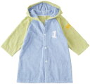 【送料無料】 田中産業 今治 mama&me NUMBER-COLOR キッズバスローブ M (着丈約60×幅42cm) ライトブルー (NO.1)