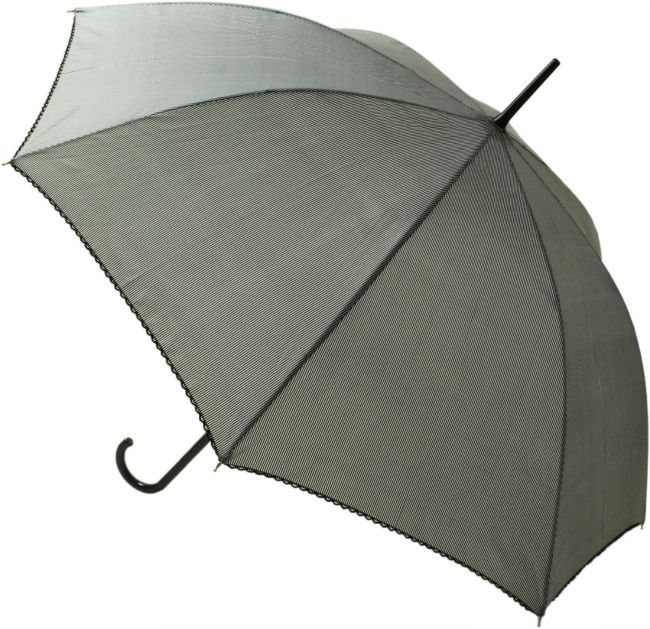 福永 雨傘 レディース 長傘 ジャンプ ピンストライプ×エッフェル塔 PT ピコ ブラック 58cm