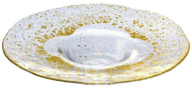 【送料無料】 セール 東洋佐々木ガラス ガラス製 ボール皿 オービット リム付き 金箔付き 日本製・ハンドメイド 280mm 46161G (46161G)