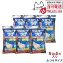 【6個セット】白元アース 快適ガードプロ プリーツタイプ ふつうサイズ 5枚入 不織布マスク メガネのくもりカット まとめ買い 送料無料