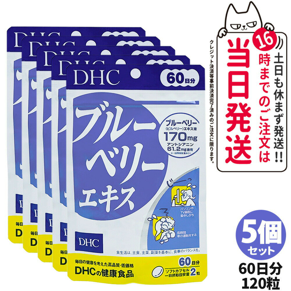 5個セット【賞味期限2027年】DHC ディーエイチシー ブルーベリーエキス 60日分 120粒 サプリメント 健康食品 栄養機能食品 健康サプリ 美容サプリ 健康応援 マルチサプリ 5個 送料無料