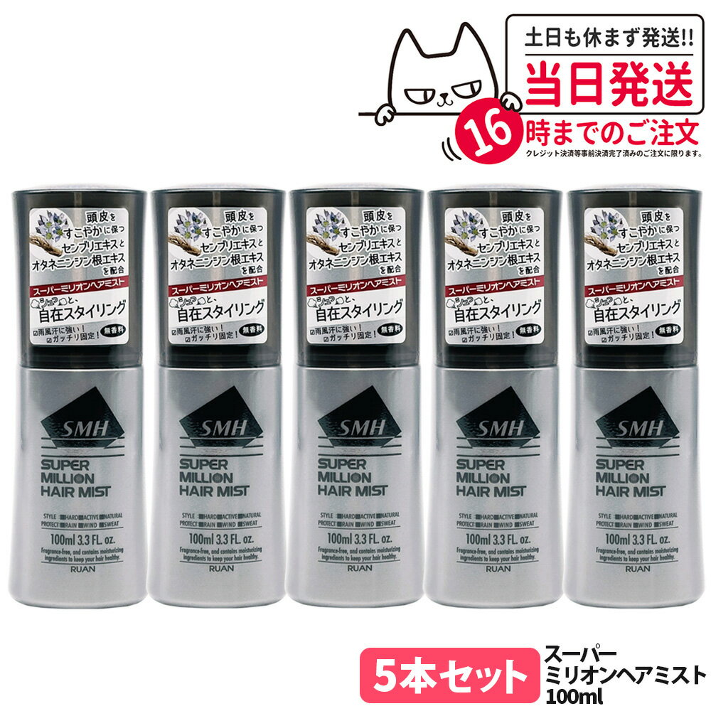 【5本セット・国内正規品】スーパーミリオン ヘアミスト 100ml SMH 男性用 女性用 頭皮ケア 薄毛隠し ..
