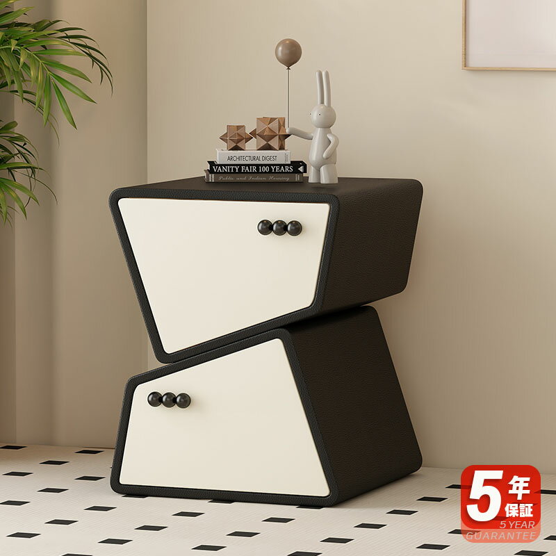 【5年保証】ナイトテーブル おしゃれ 引き出し ベッドサイドテーブル スリム 35cm/40cm/45cm幅 引き出し付き 北欧風デザイン コンパクト設計 送料無料 韓国 2段 合成革 木製 天然木 白 完成品 レザー調 コンパクト