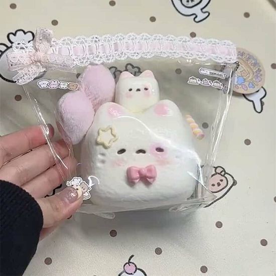【マラソン★本店最大1000円クーポン＆SSP5倍】 ダブル猫 もちとろスクイーズ 猫 スクイーズ ネコ 猫スクイーズおもちゃ 動物スクイーズ 猫スクイーズ 水感スクイーズ 握って遊ぶ かわいい ストレスを解消 触り心地 収納袋付き homelygoods-10021742 HomelyGoods サンプル画像2