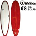 サーフボード ファンボード6'8 赤 レッド RD 初心者 中級者 トライフィン フィン付属 FCSフィン対応 ニットケース付属 クラシックボード SURFIN...