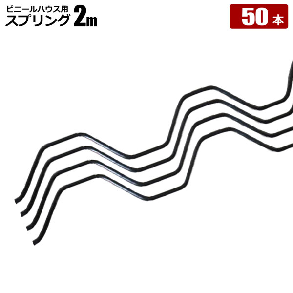 ビニペットスプリング 50本 樹脂コート 被覆 黒 ビニール固定 農業資材 法人限定販売 シンセイ メーカー直送