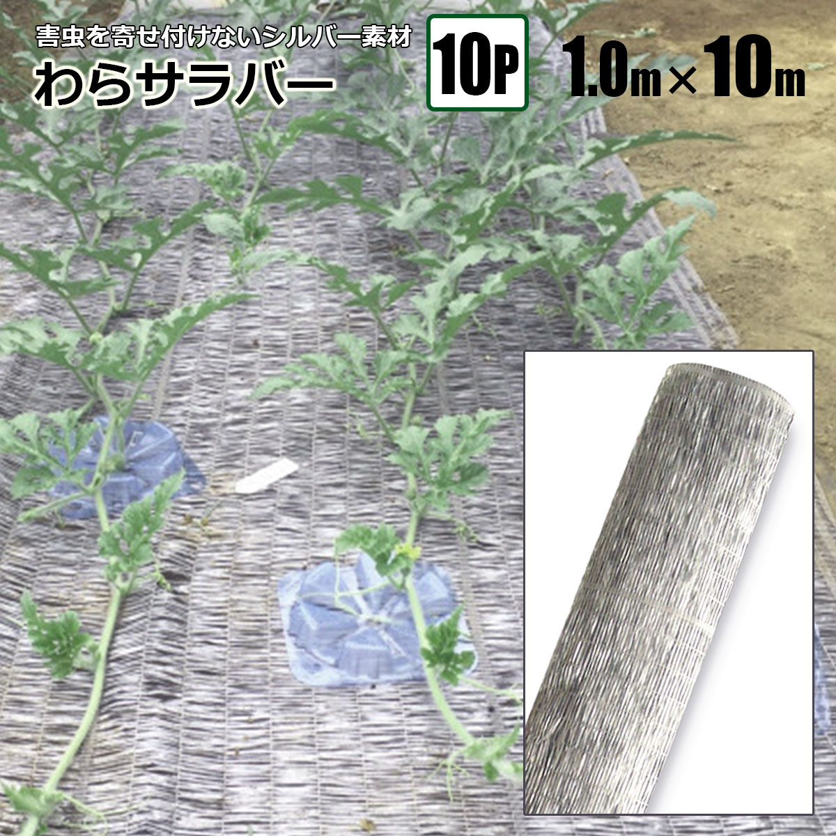 樂天商城 - わらサラバー 1m×10m 10本組 シルバー 防虫効果 敷きわらの代わりに シンセイ メーカー直送 基本送料無料