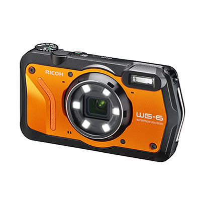リコー (RICOH) 防水・防塵・耐衝撃・防寒 デジタルカメラ WG-6 オレンジ (バッテリー＆クロスセット)