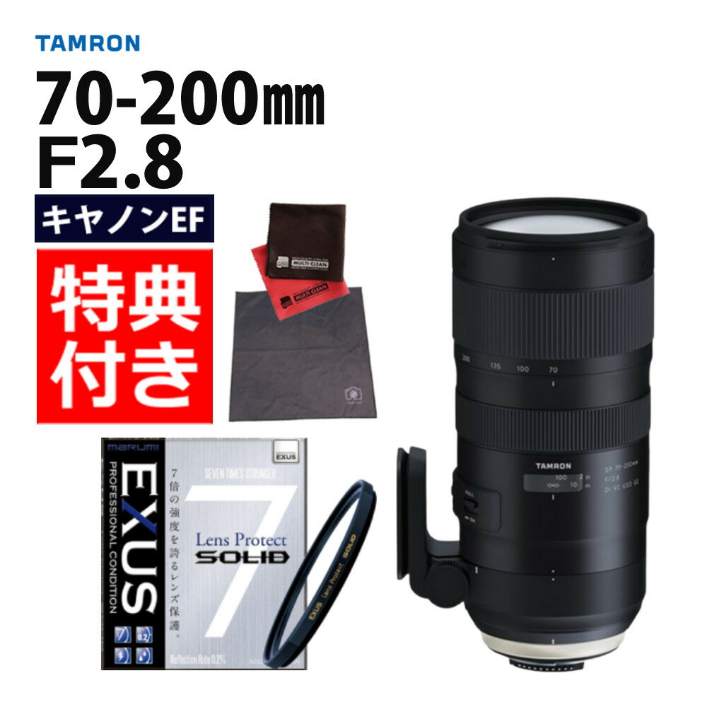 （レビューでレンズキャッププレゼント）【強化ガラス保護フィルターセット】タムロン SP 70-200mm F/2.8 Di VC USD G2 キヤノンマウント用【A025E】