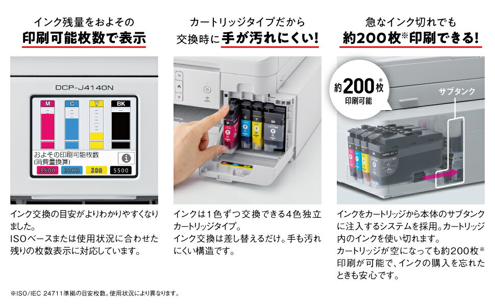ブラザープリンター大容量ファーストタンクA4インクジェット複合機DCP-J4140N(Wi-Fi自動両面印刷スマホ・タブレット接続ADF在宅ワーク向け)(ラッピング不可)