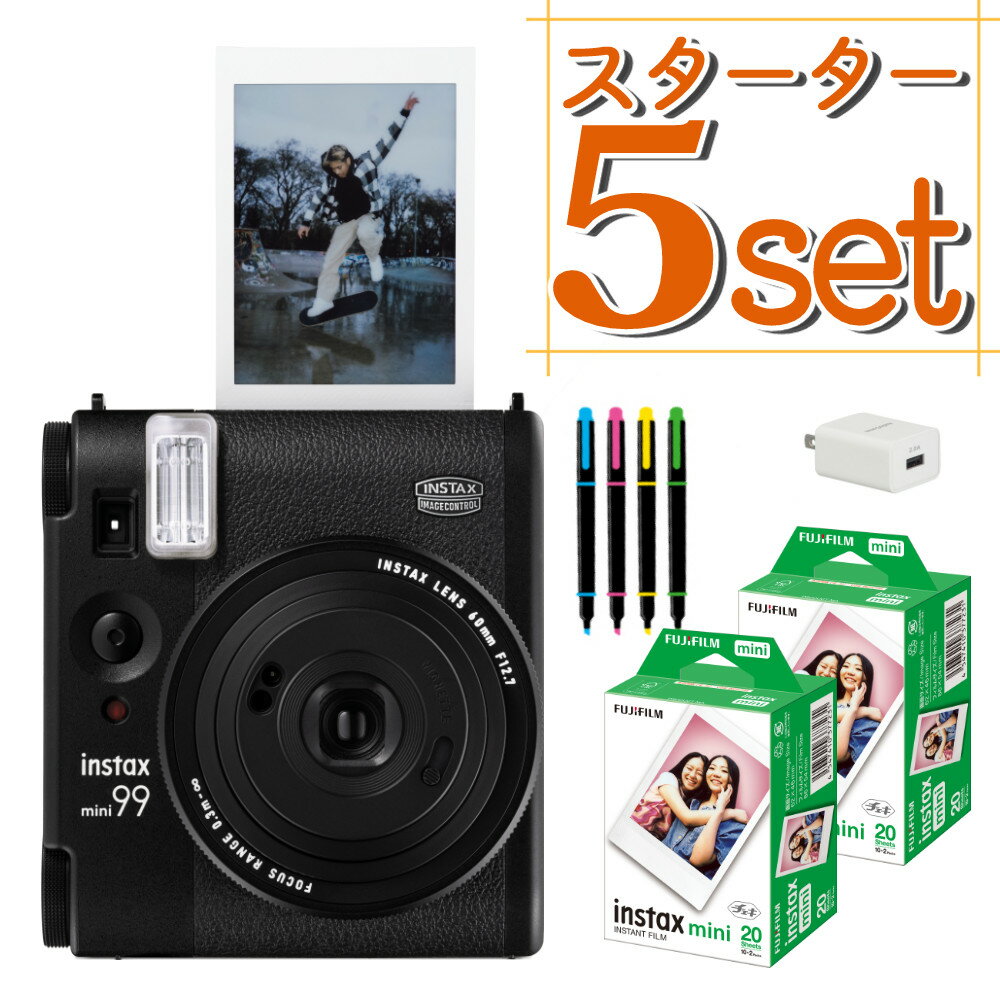 楽天ホームショッピング（フィルム40枚・ペン・アダプタセット）富士フイルム チェキ instax mini 99 ブラック インスタントカメラ 【レビュー特典有】 レトロ クラシック カメラ mini99 ミニ99 誕生日 クリスマス プレゼント 男性 女性（富士フィルム フジフイルム）