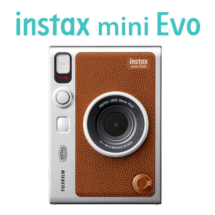 訳あり品(箱汚れ) チェキ instax mini Evo ブラウン インスタックスミニ エボ ハイブリット インスタントカメラ 富士フイルム FUJIFILM
