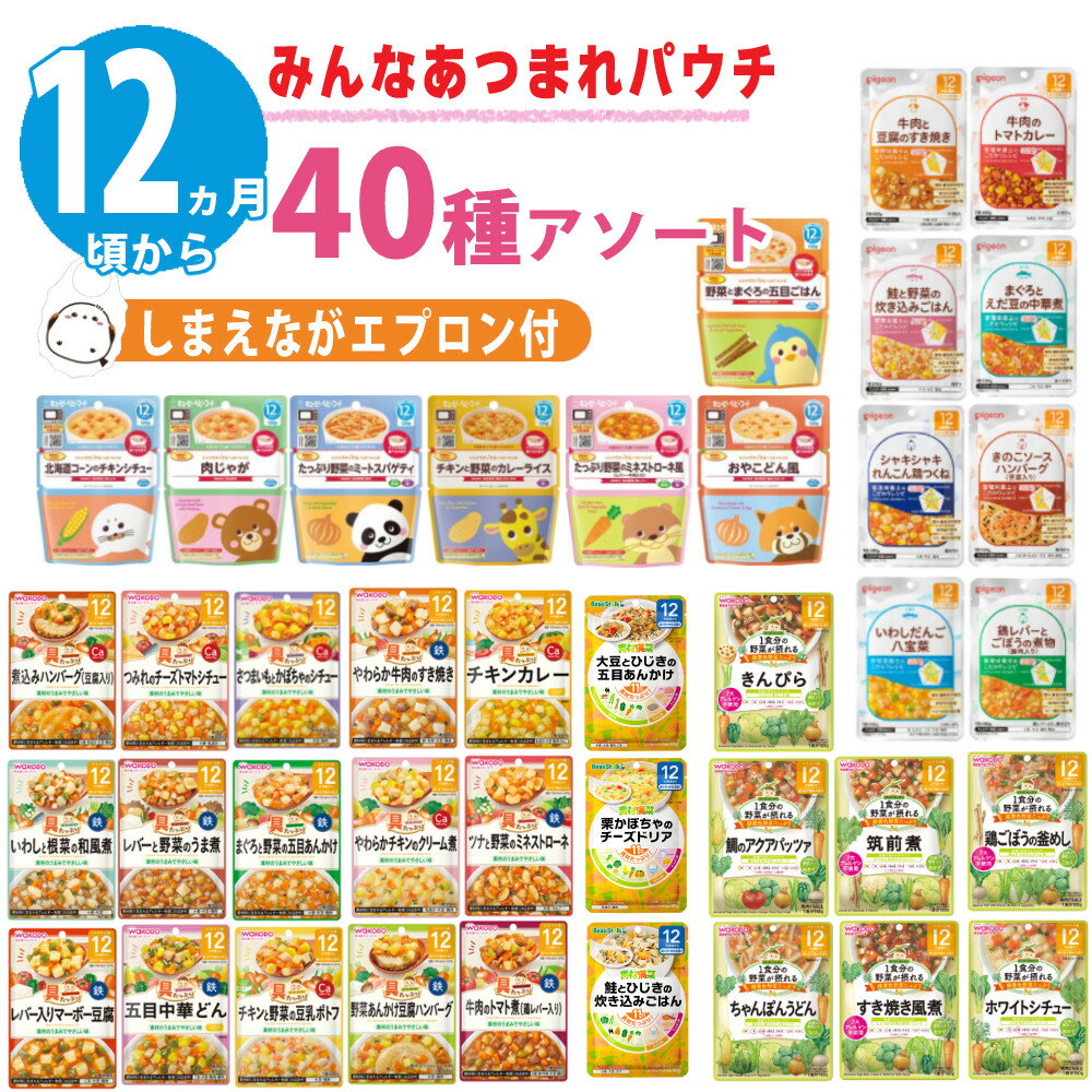 楽天ホームショッピング【40点セット】 離乳食 12ヶ月 和光堂 キューピー ピジョン 雪印 ビーンスターク ベビーフード パウチ セット （ラッピング不可）（熨斗対応不可）