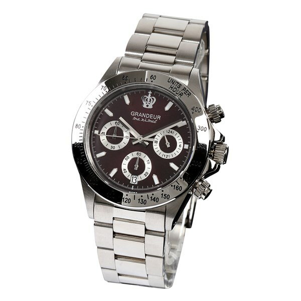 【正規輸入品】(グランドール)GRANDEUR 腕時計 JGR004W2 メンズ 日本製 クロノグラフ（ステンレスバンド クオーツ 多針アナログ） 1