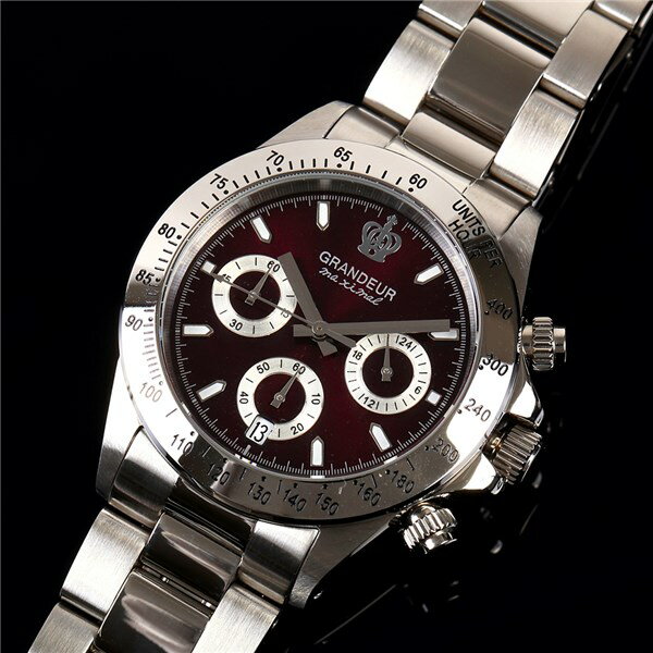 【正規輸入品】(グランドール)GRANDEUR 腕時計 JGR004W2 メンズ 日本製 クロノグラフ（ステンレスバンド クオーツ 多針アナログ） 3