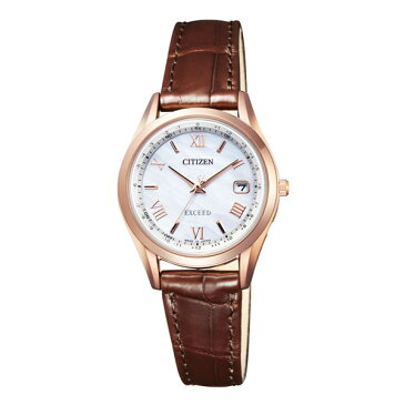 【ペア箱入りセット】【国内正規品】(シチズン)CITIZEN 腕時計 CB1112-07W メンズ・ES9372-08W レディース (エクシード)EXCEED エコドライブ ダイレクトフライト ペアモデル＆クロス2枚（ワニ革 電波ソーラー アナログ ペアウォッチ）