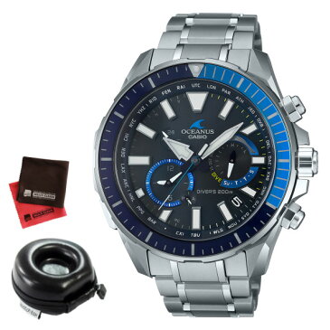 (時計ケース丸型・クロスセット)カシオ CASIO 腕時計 OCW-P2000-1AJF オシアナス カシャロ OCEANUS CACHALOT メンズ ダイバーズ Bluetooth搭載 チタンバンド 電波ソーラー 多針アナログ(国内正規品)