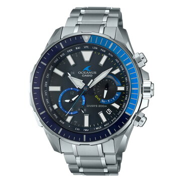 (時計ケース丸型・クロスセット)カシオ CASIO 腕時計 OCW-P2000-1AJF オシアナス カシャロ OCEANUS CACHALOT メンズ ダイバーズ Bluetooth搭載 チタンバンド 電波ソーラー 多針アナログ(国内正規品)