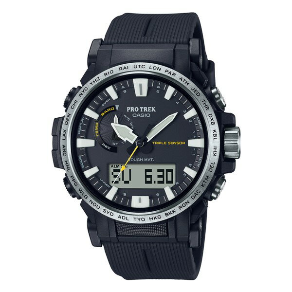 （3月25日発売予定）（時計ケース付）カシオCASIO腕時計PRW-61-1AJFプロトレックPROTREKメンズ電波ソーラー樹脂バンドアナデジ（国内正規品）（3月新商品）