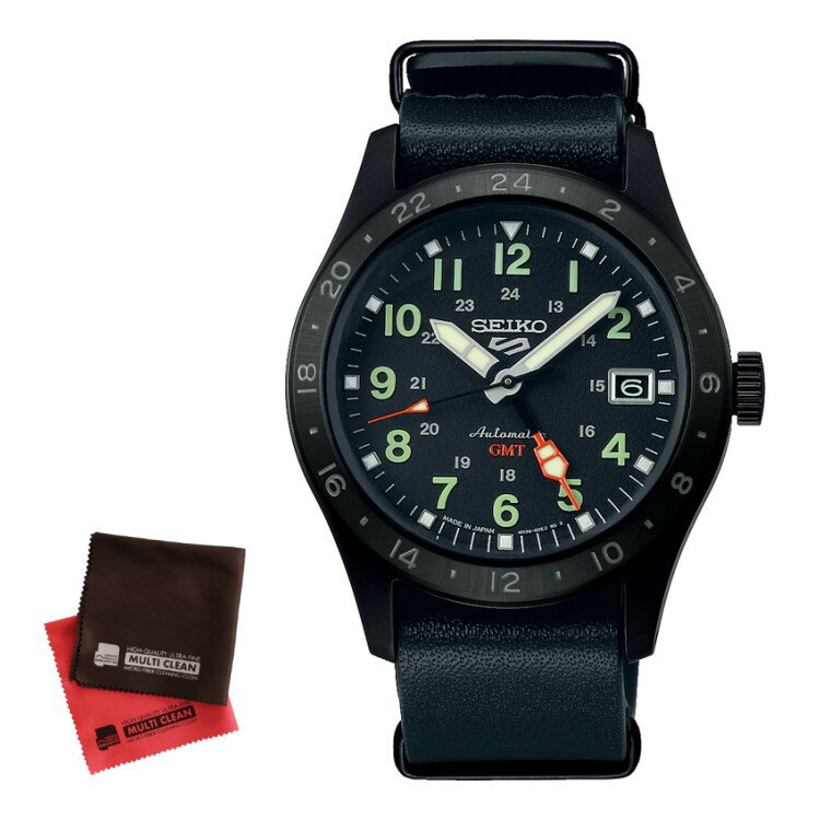 楽天ホームショッピング（お手入れクロス付）セイコー SEIKO 腕時計 SBSC013 5スポーツ SEIKO 5 SPORTS メンズ Field GMT Sports style 自動巻き（手巻付） 牛革バンド アナログ メーカー保証3年（国内正規品）