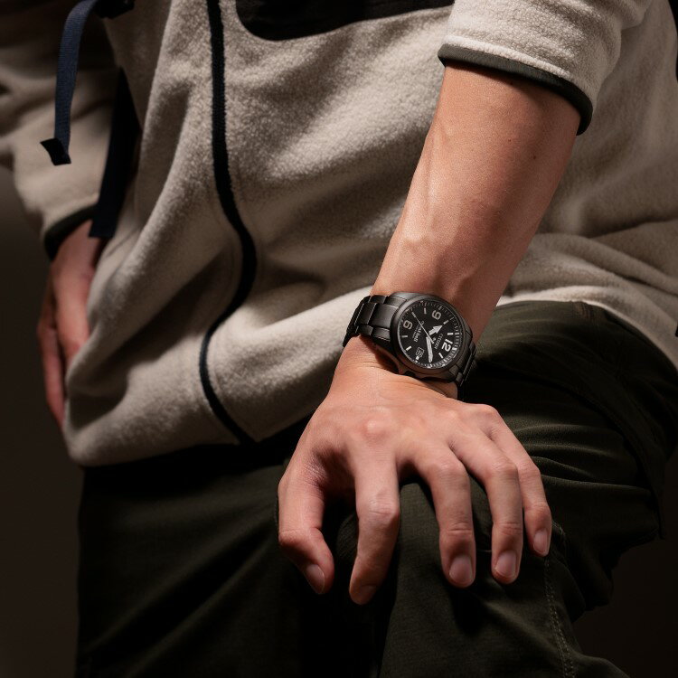 （お手入れクロス付）シチズン プロマスター ソーラー メンズ 腕時計 BN0245-58E LANDシリーズ Mont-bell モンベル コラボ 限定モデル ブラックチタン アナログ CITIZEN PROMASTER 国内正規品（10月新商品）