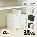 【レビューでコーヒープレゼント】【分別に便利 2個セット】ゴミ箱 リス RISU SOLOW ソロウ ペダルオープンツイン 20L (ホワイト 177425/ブラック 177432/ホワイト&ブラック) ダストボックス ふた付き キャスター付き 両開き 抗菌 防汚(ラッピング不可)