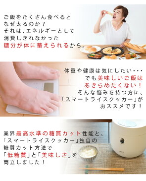 糖質カット炊飯器 アイネクス スマートライスクッカー 保温 予約機能付き おかゆ 玄米 AX-RC3 AINX 白米4合(ラッピング不可)