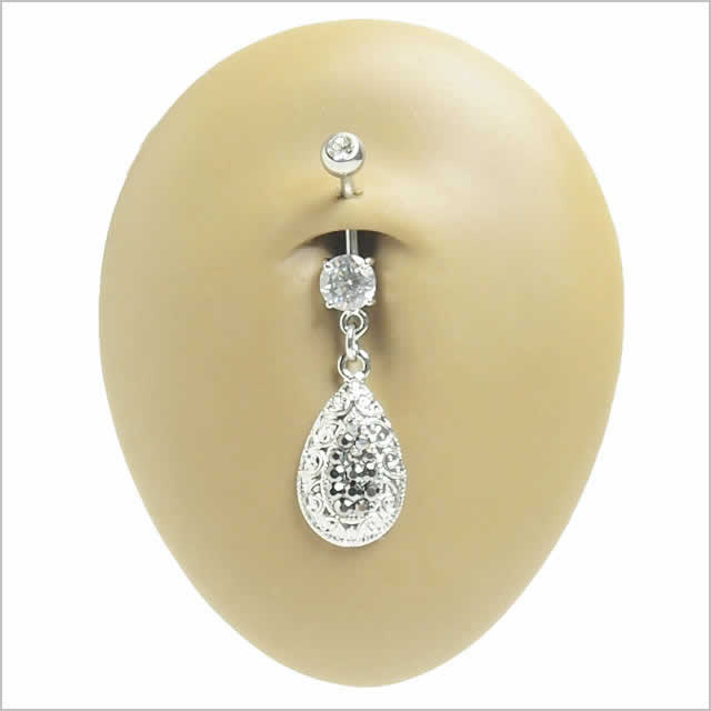 へそピアス 14G ジュエルティアドロップ バナナバーベル ボディピアス ヘソピアス へそピ ヘソピ ボディーピアス ボディピ サージカルステンレス アレルギー 02P07Feb16