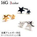 ボディピアス 16G 金属アレルギー対応 ダブルスター 星 軟骨ピアス サージカルステンレス メンズ レディース 可愛い かわいい 耳たぶ nnktp【再入荷】 ポイント消化 消費