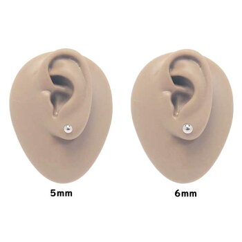 ステンレスピアス3mmボールピアスペア使用例