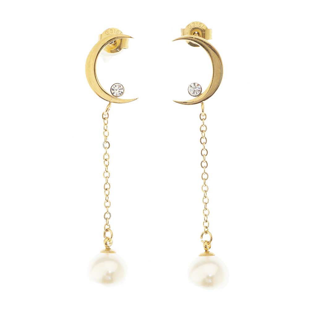 楽天市場】三日月 ピアス パールの通販