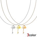ネックレス サージカルステンレス ロック&キー ジュエルCZ ステンレスネックレス メンズ レディース 金属アレルギー ポイント消化 消費