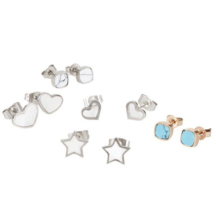 Rakuten - ピアス サージカルステンレス バラエティ ミニチャーム ピアス 1ペア レディース 金属アレルギー対応 両耳用