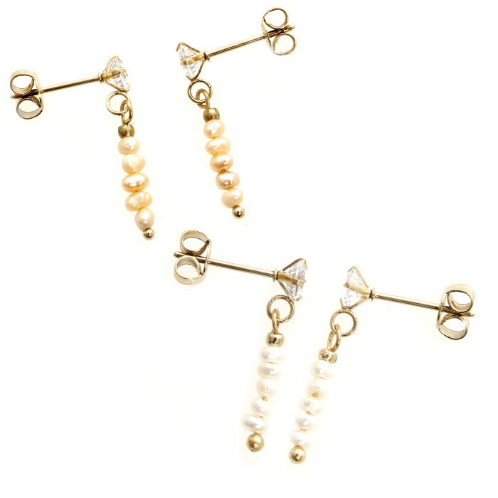 ピアス サージカルステンレス ジュエル＆ミニ淡水パール ピアス 1ペア レディース 金属アレルギー対応 両耳用