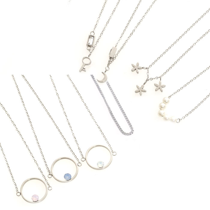 アンクレット サージカルステンレス シンプル ミニモチーフ ステンレス アンクレット レディース 金属アレルギー対応 シルバー