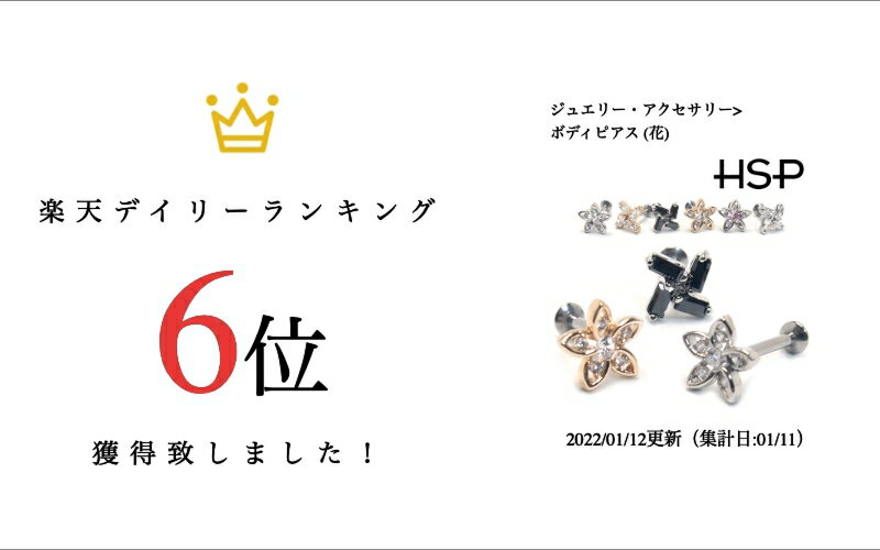 ボディピアス 16G サージカルステンレス フラワーCZ＆4プリンセスCZ インターナル 逆ネジ ラブレットスタッド 軟骨ピアス 耳ピアス ヘリックス ボディピアス 316L サージカル ステンレス ラブレット リップ 金属アレルギー nnktp ポイント消化 消費